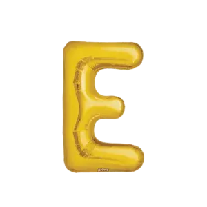 Prima 16 inch Letter E Gold Foil Balloon (2 Pack)