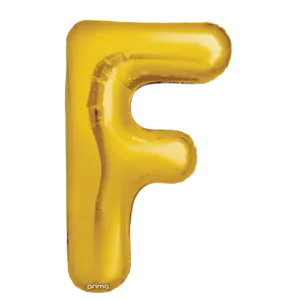 Prima 16 inch Letter F Gold Foil Balloon (2 Pack)