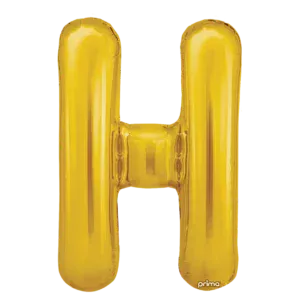 Prima 16 inch Letter H Gold Foil Balloon (2 Pack)
