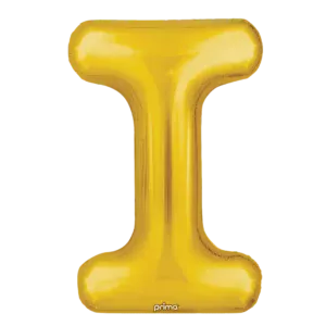 Prima 16 inch Letter I Gold Foil Balloon (2 Pack)