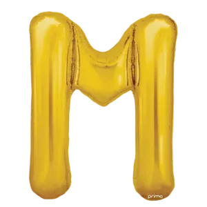 Prima 16 inch Letter M Gold Foil Balloon (2 Pack)