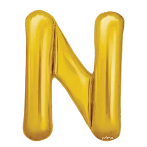Prima 16 inch Letter N Gold Foil Balloon (2 Pack)