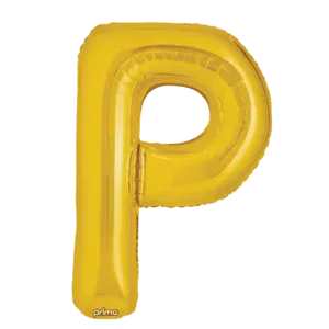 Prima 16 inch Letter P Gold Foil Balloon (2 Pack)