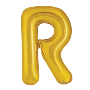 Prima 16 inch Letter R Gold Foil Balloon (2 Pack)