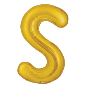 Prima 16 inch Letter S Gold Foil Balloon (2 Pack)
