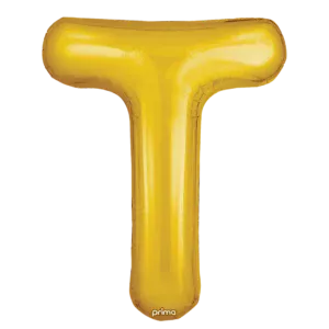 Prima 16 inch Letter T Gold Foil Balloon (2 Pack)