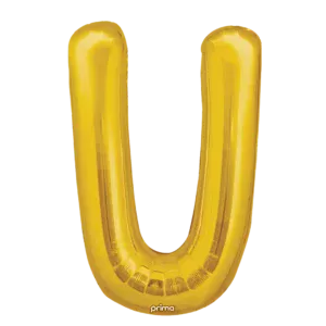 Prima 16 inch Letter U Gold Foil Balloon (2 Pack)