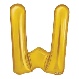 Prima 16 inch Letter W Gold Foil Balloon (2 Pack)