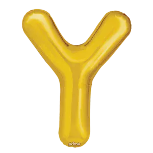 Prima 16 inch Letter Y Gold Foil Balloon (2 Pack)