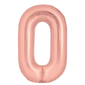 Prima 16 inch Rose Gold Number 0 Foil Balloon (2)