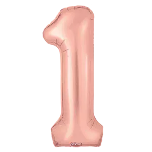 Prima 34 inch Rose Gold Number 1 Foil Balloon