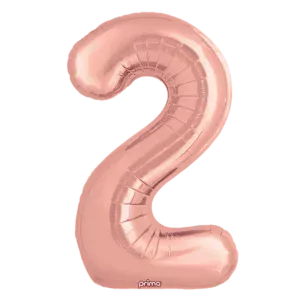 Prima 34 inch Rose Gold Number 2 Foil Balloon