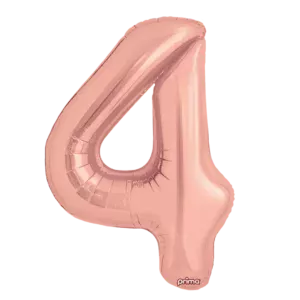 Prima 16 inch Rose Gold Number 4 Foil Balloon (2)