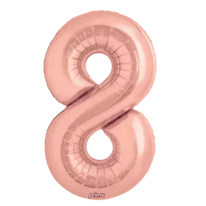 Prima 16 inch Rose Gold Number 8 Foil Balloon (2)