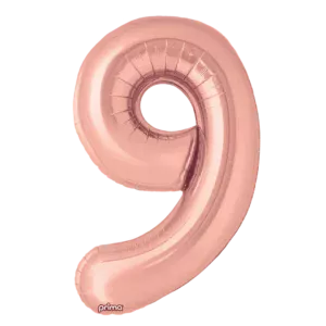 Prima 34 inch Rose Gold Number 9 Foil Balloon