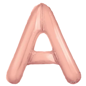 Prima 16 inch Letter A Rose Gold Foil Balloon (2 Pack)