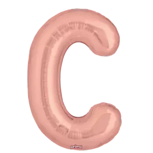 Prima 16 inch Letter C Rose Gold Foil Balloon (2 Pack)
