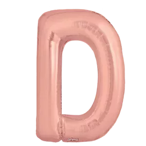 Prima 16 inch Letter D Rose Gold Foil Balloon (2 Pack)