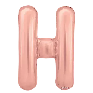 Prima 16 inch Letter H Rose Gold Foil Balloon (2 Pack)