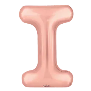 Prima 16 inch Letter I Rose Gold Foil Balloon (2 Pack)