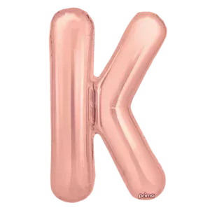 Prima 16 inch Letter K Rose Gold Foil Balloon (2 Pack)