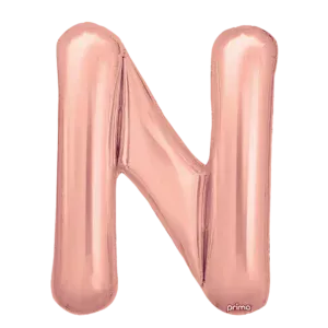 Prima 16 inch Letter N Rose Gold Foil Balloon (2 Pack)
