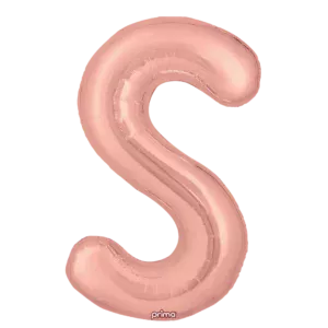 Prima 16 inch Letter S Rose Gold Foil Balloon (2 Pack)