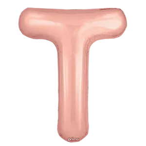 Prima 16 inch Letter T Rose Gold Foil Balloon (2 Pack)