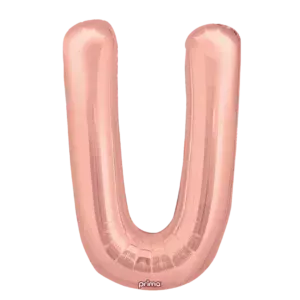Prima 16 inch Letter U Rose Gold Foil Balloon (2 Pack)