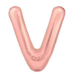 Prima 16 inch Letter V Rose Gold Foil Balloon (2 Pack)