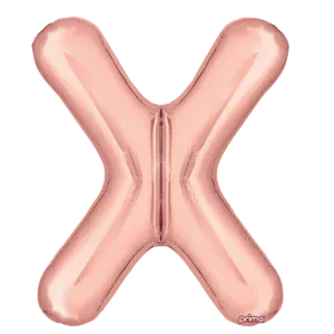 Prima 16 inch Letter X Rose Gold Foil Balloon (2 Pack)