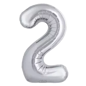 Prima 34 inch Silver Number 2 Foil Balloon