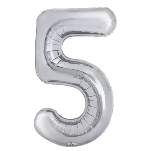 Prima 34 inch Silver Number 5 Foil Balloon