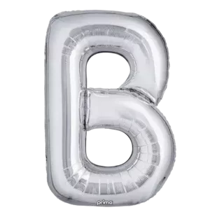 Prima 16 inch Letter B Silver Foil Balloon (2 Pack)