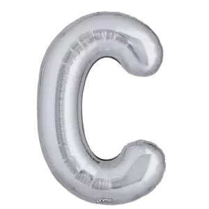Prima 16 inch Letter C Silver Foil Balloon (2 Pack)