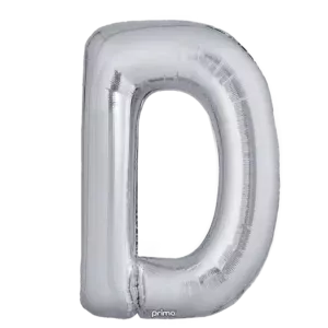 Prima 16 inch Letter D Silver Foil Balloon (2 Pack)