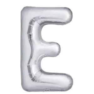 Prima 16 inch Letter E Silver Foil Balloon (2 Pack)