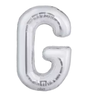 Prima 16 inch Letter G Silver Foil Balloon (2 Pack)
