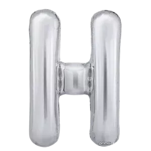 Prima 16 inch Letter H Silver Foil Balloon (2 Pack)