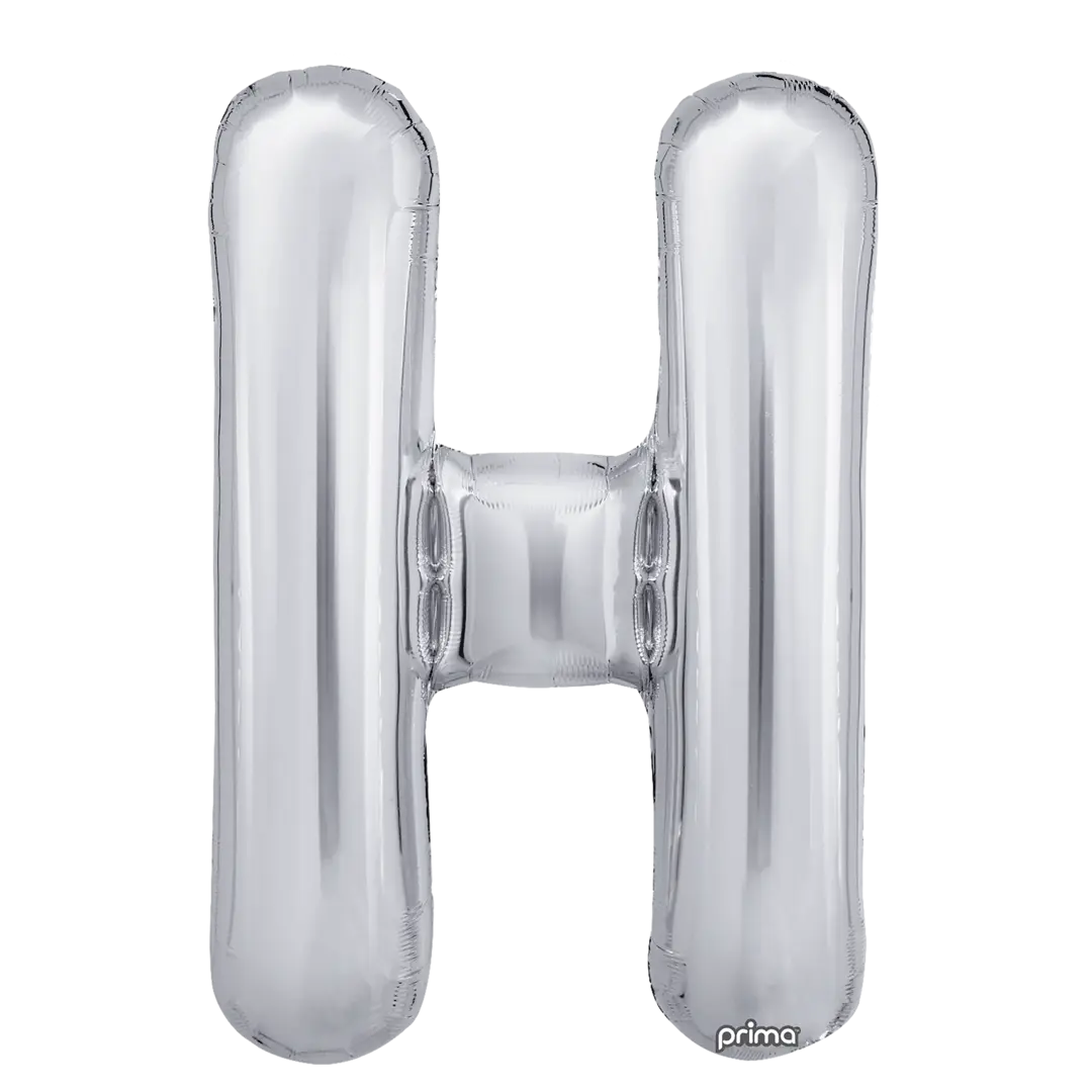 Prima 16 inch Letter H Silver Foil Balloon (2 Pack)