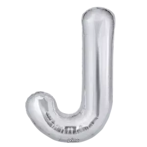 Prima 16 inch Letter J Silver Foil Balloon (2 Pack)