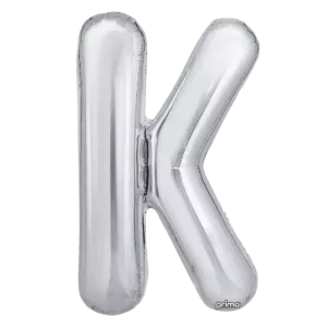 Prima 16 inch Letter K Silver Foil Balloon (2 Pack)