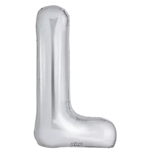 Prima 16 inch Letter L Silver Foil Balloon (2 Pack)