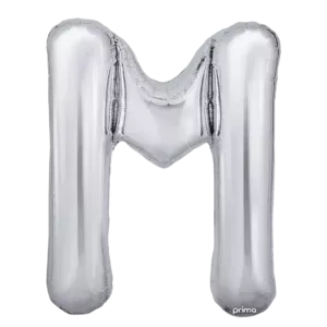 Prima 16 inch Letter M Silver Foil Balloon (2 Pack)