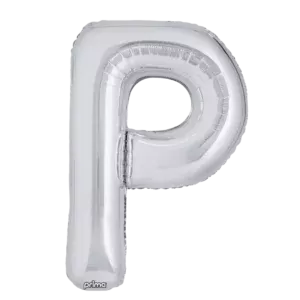 Prima 16 inch Letter P Silver Foil Balloon (2 Pack)