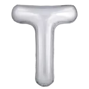 Prima 16 inch Letter T Silver Foil Balloon (2 Pack)