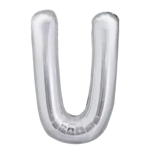 Prima 16 inch Letter U Silver Foil Balloon (2 Pack)