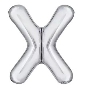 Prima 16 inch Letter X Silver Foil Balloon (2 Pack)