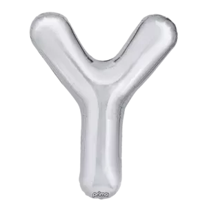 Prima 16 inch Letter Y Silver Foil Balloon (2 Pack)