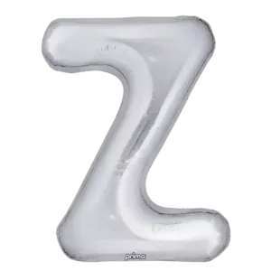Prima 16 inch Letter Z Silver Foil Balloon (2 Pack)